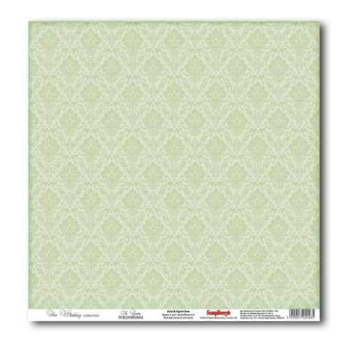 Бумага для скрапбукинга Свадебная Нежно-зеленый, 10 шт,  30,5х30,5 см Scrap Berrys SCB220602602