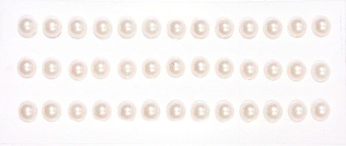Полу-жемчужинки клеевые 6 мм, белые (кремовые), 39 шт Scrap Berrys SCB25021001