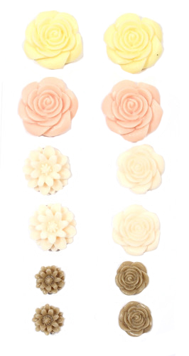 Набор объемных полимерных цветочков ШЕББИ, Scrap Berrys SCB250303