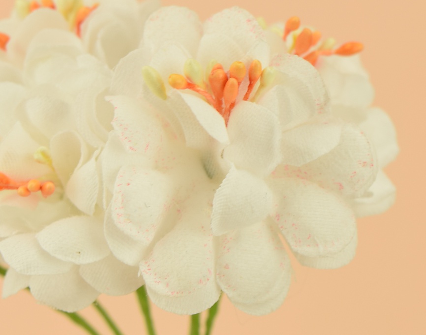 Цветы ХРИЗАНТЕМЫ с тычинками БЕЛЫЕ, 3см, 6шт, тканевые 
