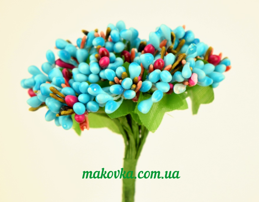Букетик Разноцвет (из разных элементов), Меланж Голубой с малиновым