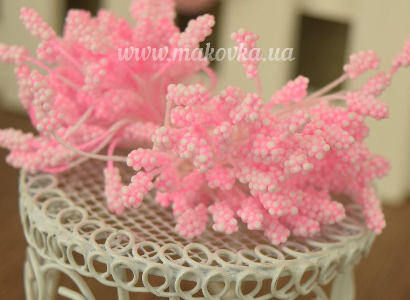 Тычинки декоративные Махровые, розовый неон, 1 пучок