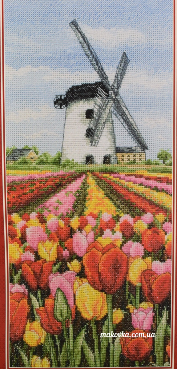 PCE0806 Пейзаж с тюльпанами (Dutch Tulips Landscape) ANCHOR набор для вышивания
