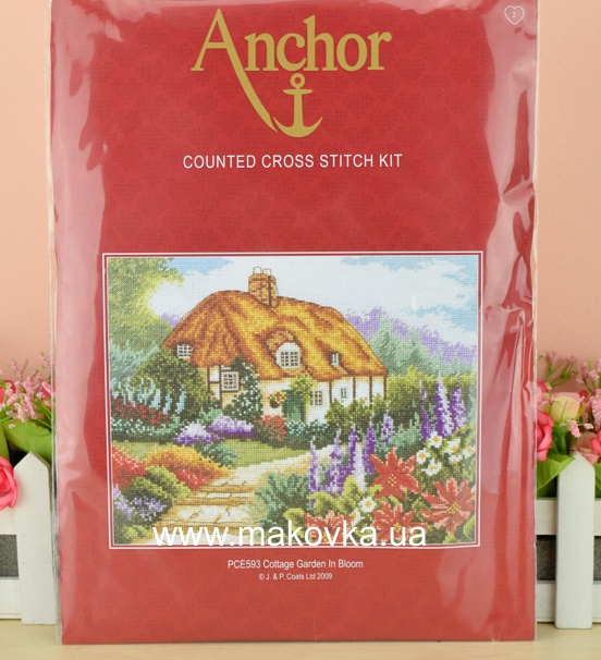 Набор для вышивания нитками PCE593 Коттедж (Cottage Garden in Bloom) ANCHOR