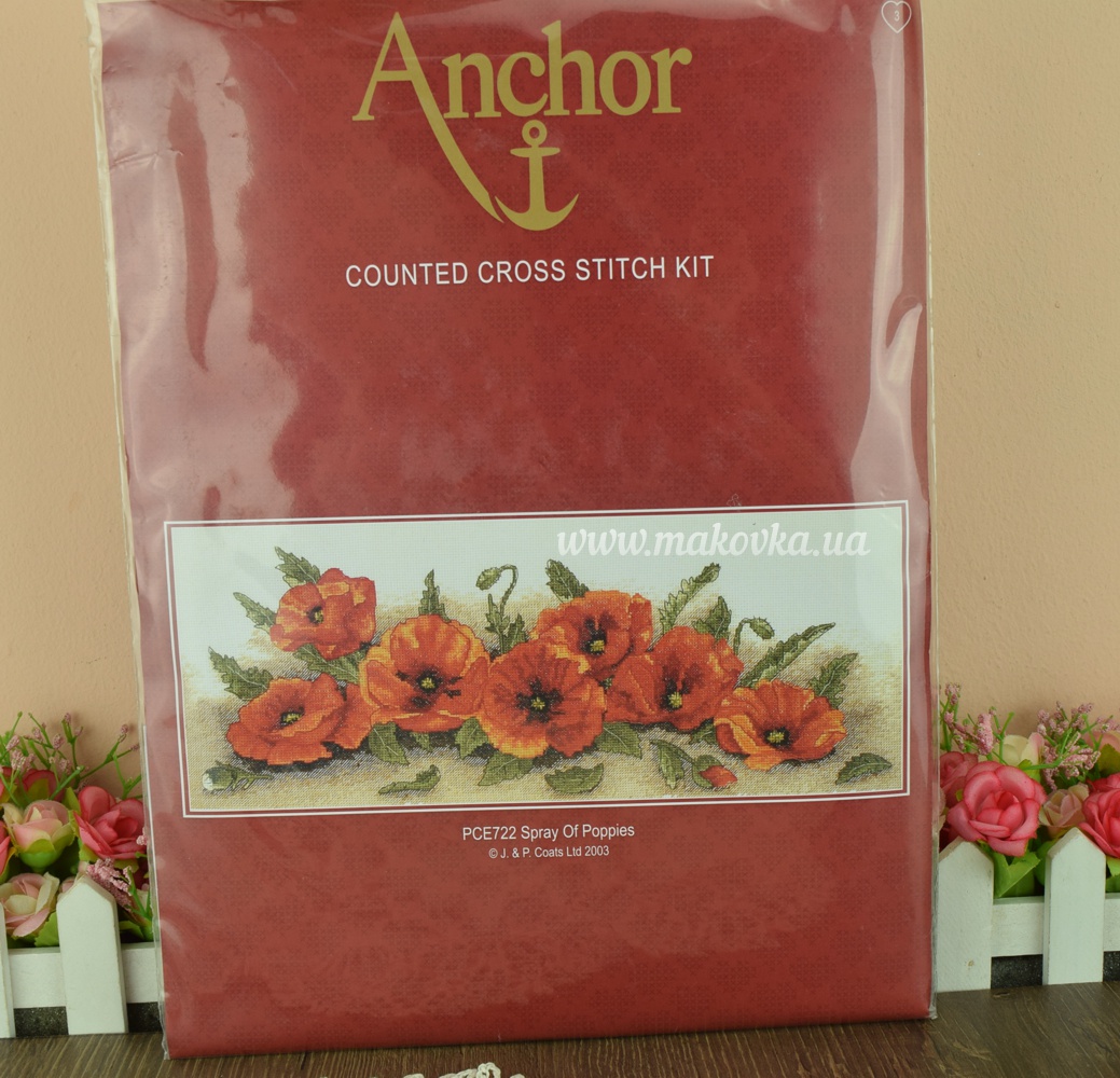 PCE722 Россыпь маков (Spray of Poppies) ANCHOR набор для вышивания