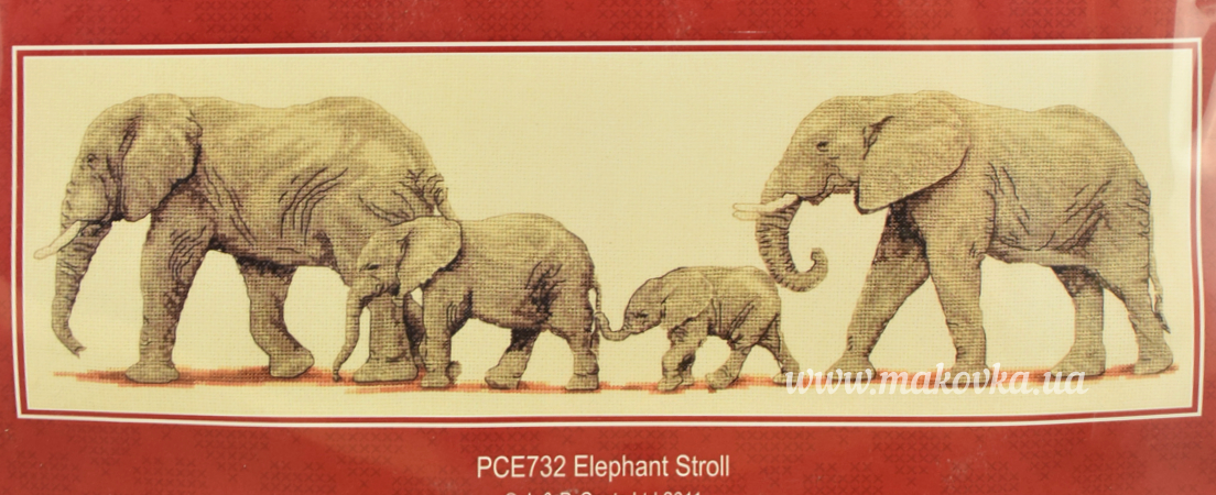 PCE732 Слоны на прогулке (Elephant Stroll) ANCHOR набор для вышивания
