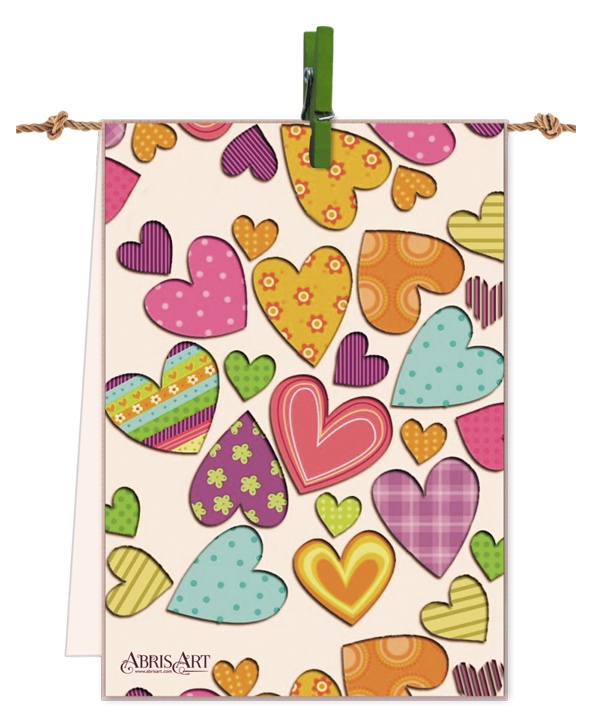 Набор-флажок для вышивки бисером   AT-010 Цветущее сердце, Абрис Арт