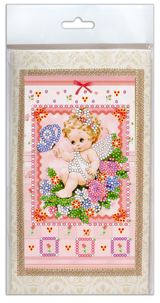 Набор для вышивания открытки Нежный ангелочек, АО-132, Абрис Арт