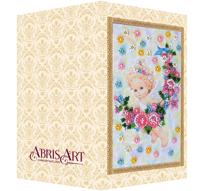 Набор для вышивания открытки Подарок ангелочка, АО-140, Абрис Арт