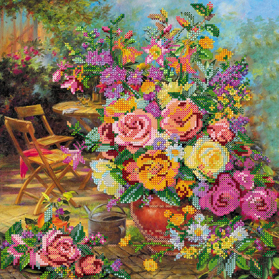 Рисунок на холсте вышивания бисером Цветочная гармония  АС-332, Абрис Арт