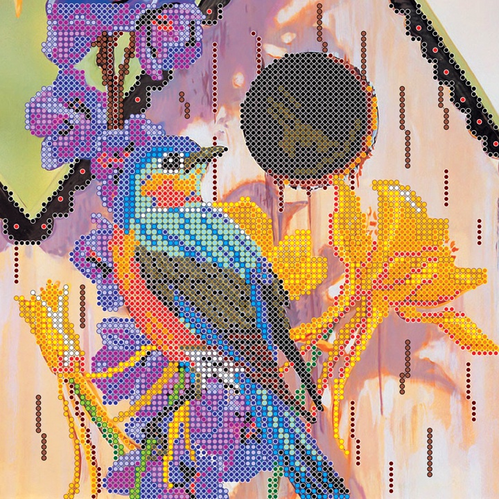 Схема (рисунок) на холсте для вышивания бисером Птичкин дом, АС-465, Абрис Арт