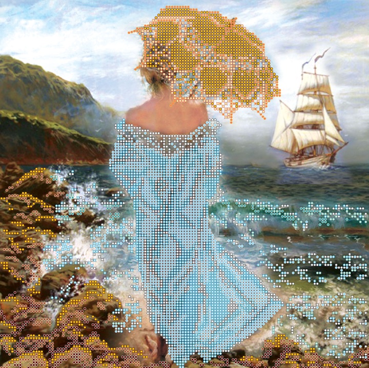 Схема (рисунок) на холсте для вышивки бисером Магия моря, АС-155,  Абрис Арт