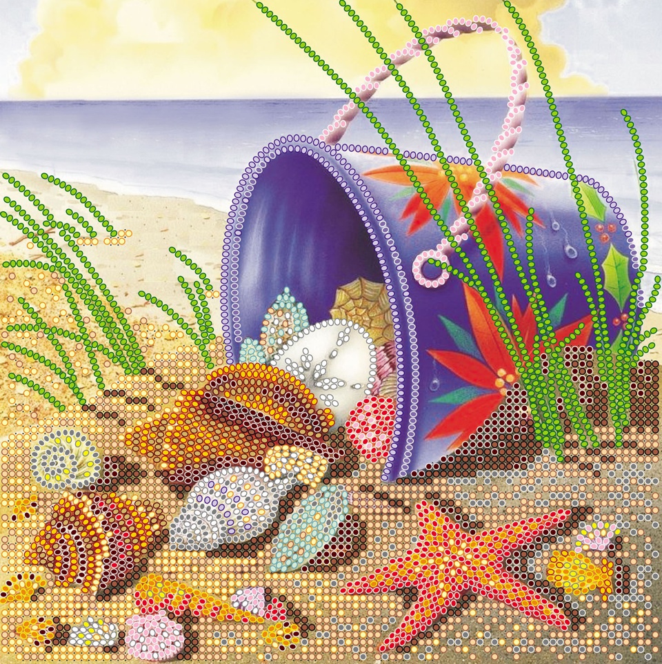 Рисунок на холсте вышивания бисером На морском берегу  АС-535, Абрис Арт