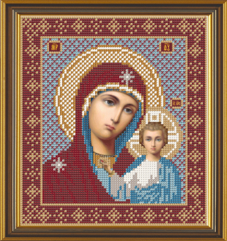Богородица Казанская  вышивка бисером нова слобода 9004