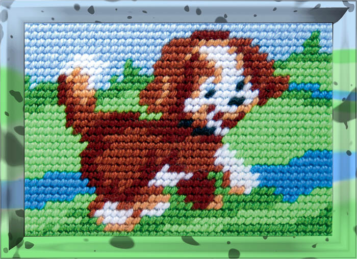 Набор для вишивання с пряжей Bambini X-2116 Веселый щенок