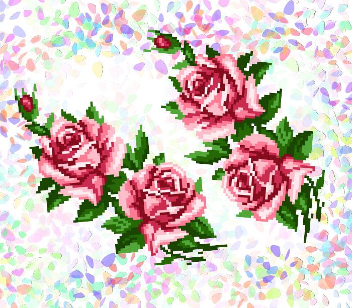 Флизелин водорастворимый с рисунком Розы (2), 20х30 см, К 202 Confetti 