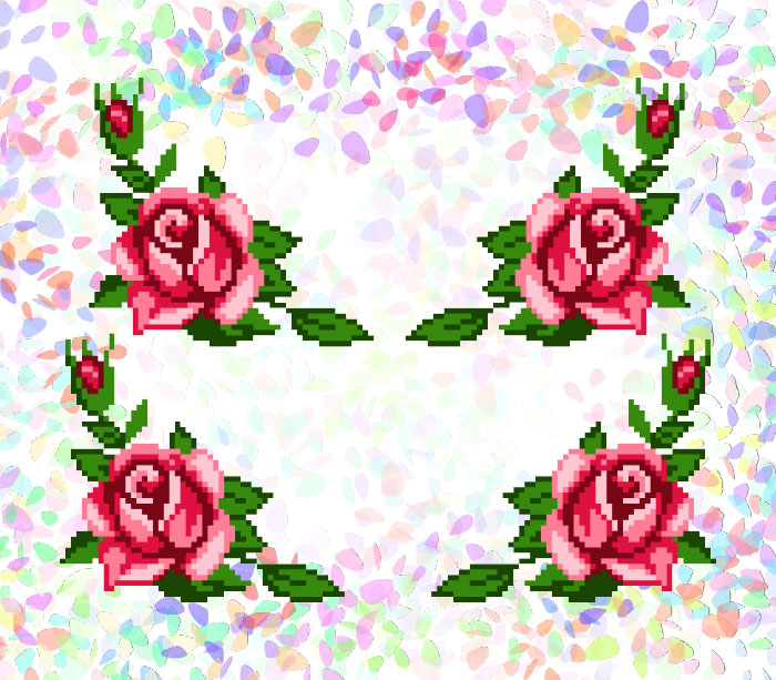 Флизелин водорастворимый с рисунком Розы (4), 20х30 см, К 205 Confetti 