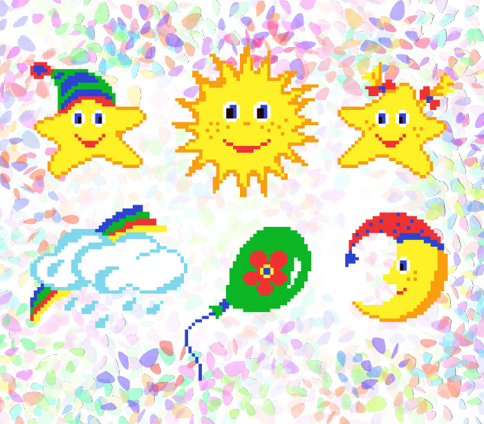 Флизелин водорастворимый с рисунком Детские сны (6 фраг.) 20х30 см, К 206 Confetti 