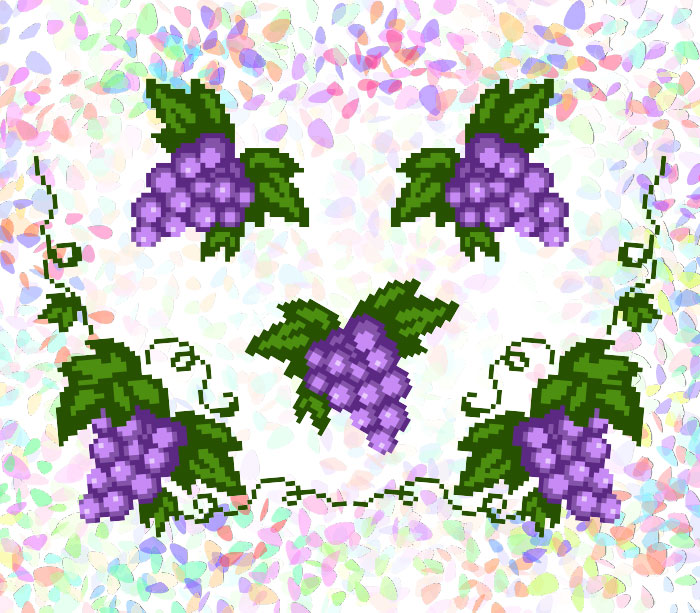 Флизелин водорастворимый с рисунком Виноградные листья (5 фраг.) 20х30см, К 240 Confetti