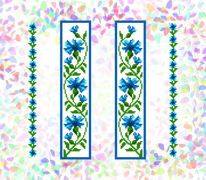 Флизелин водорастворимый с рисунком Волошки (васильки) , 20х30 см, К 252 Confetti 