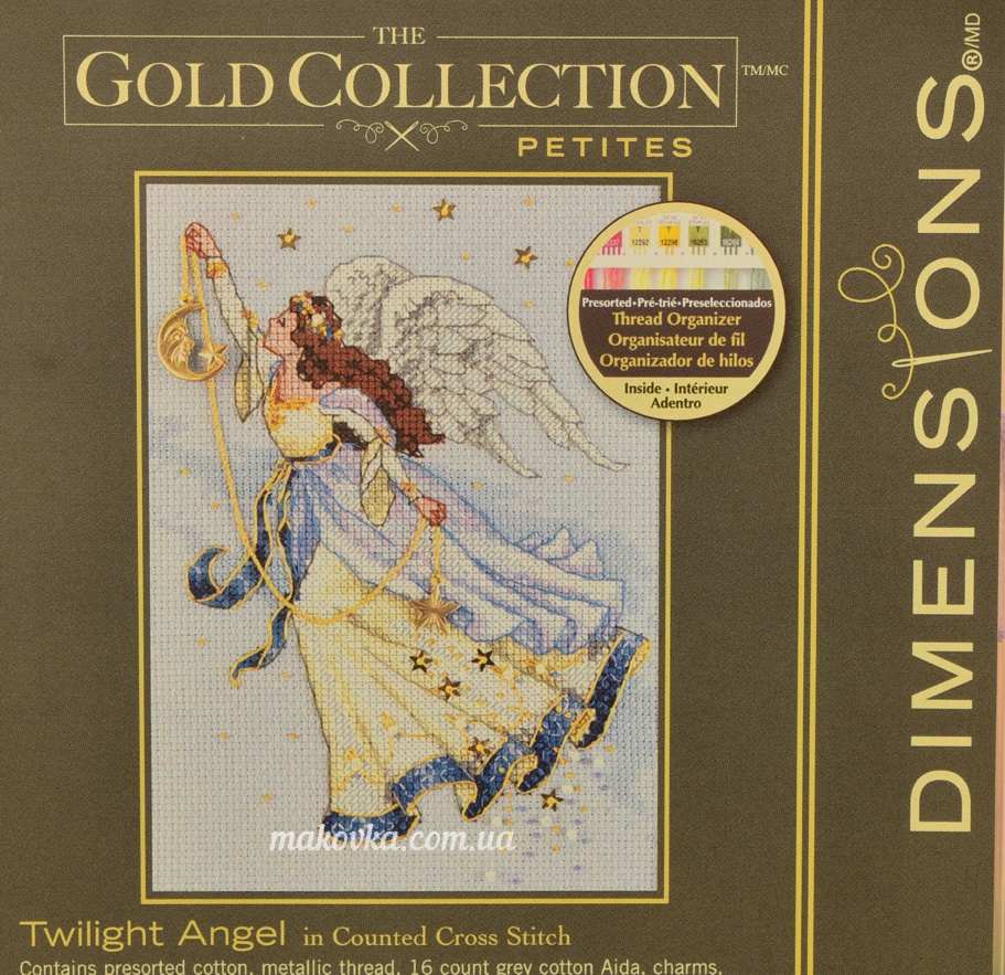 06711 Twilight Angel , Ангел вышивка нитками DIMENSIONS