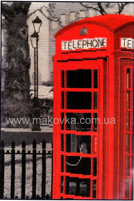 Набор для вышивания крестом Лондонский телефон (London Telephone), BK1172 DMC