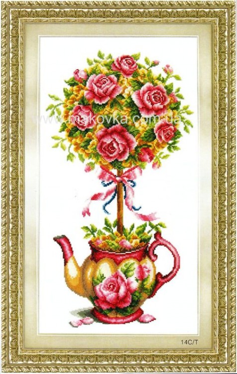 Набор для вышивания Чайник с розами 70303, Dome