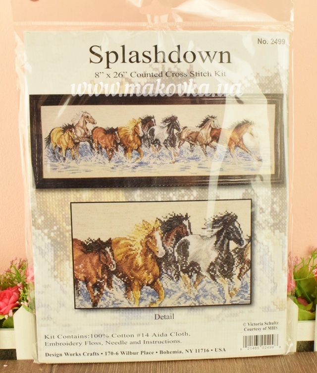 dw2499 Splashdown Horses Кони на воде набор для вышивания