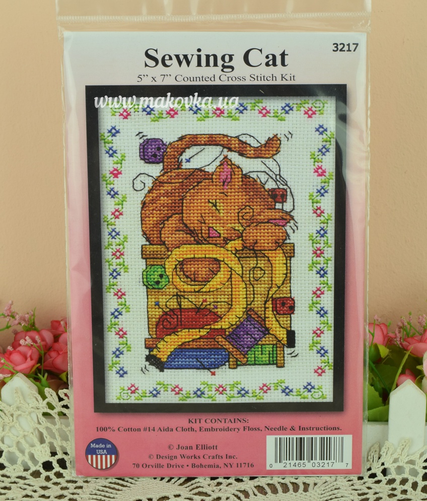 dw3217 Sewing Cat Швейный кот Design Works набор для вышивания