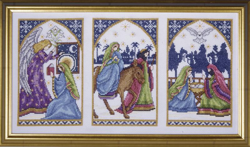 dw5436 Nativity Windows Рождество, Design Works набор для вышивания