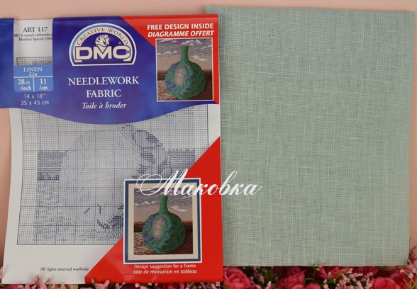 Льняное полотно для вышивания, Лен, 35х45 см, DMC DC47-928 цвет 928