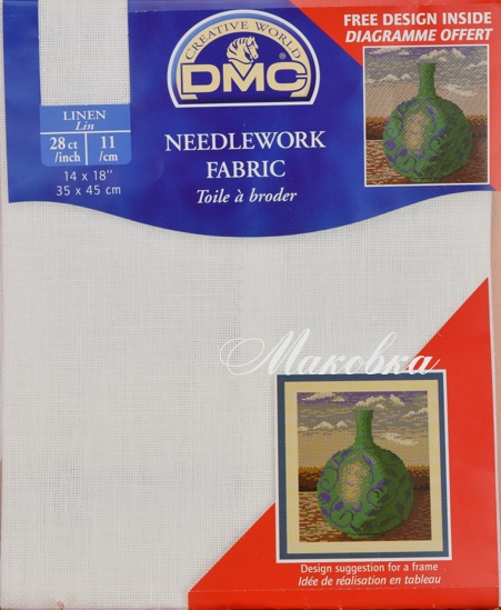 Льняное полотно для вышивания, Лен, 35х45 см, DMC DC47-5200 цвет В5200