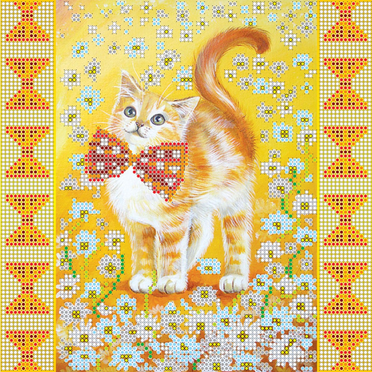 Схема (рисунок) на холсте Солнечный котенок, АС-039, Абрис Арт