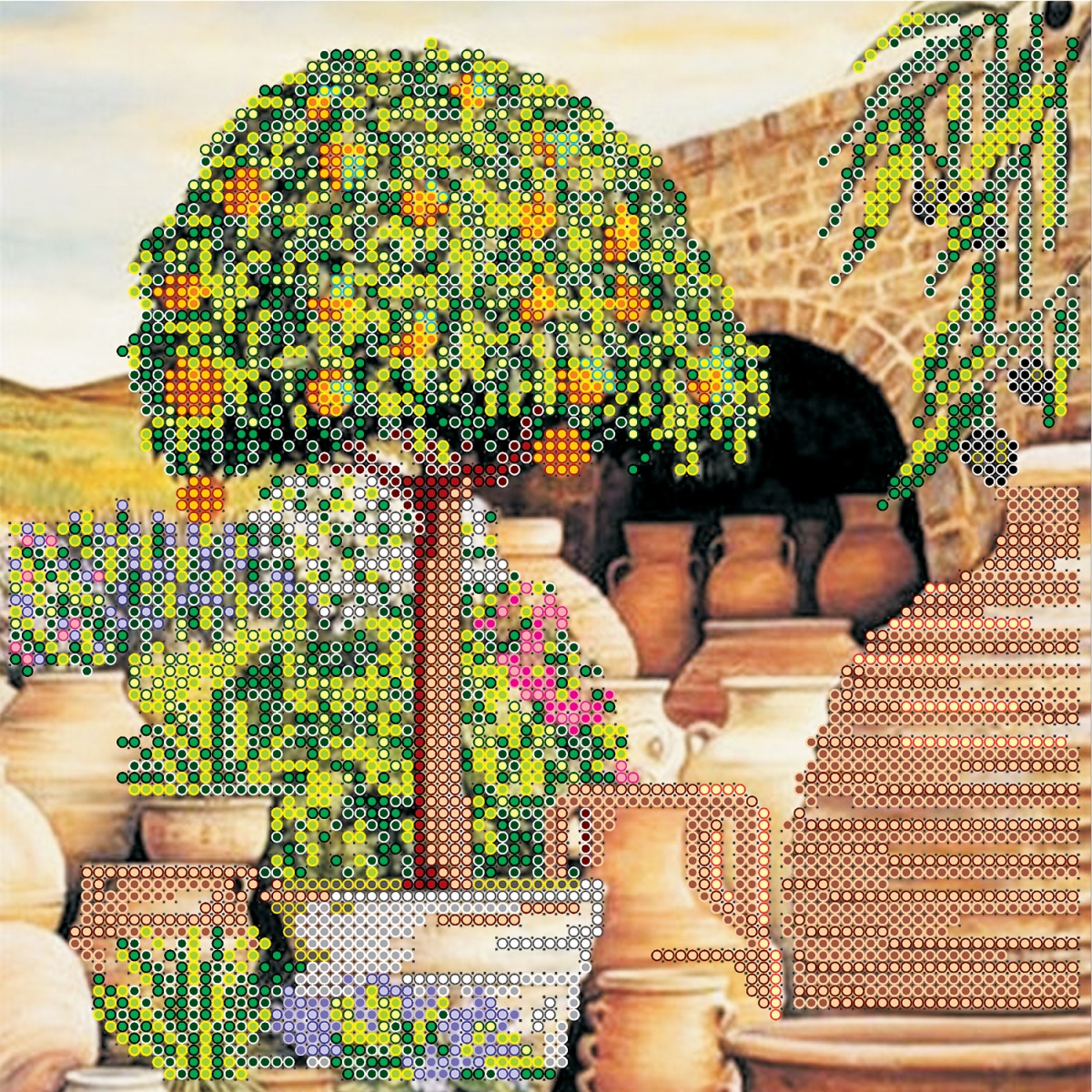 Схема (рисунок) на холсте Мандариновое дерево, АС-407, Абрис Арт