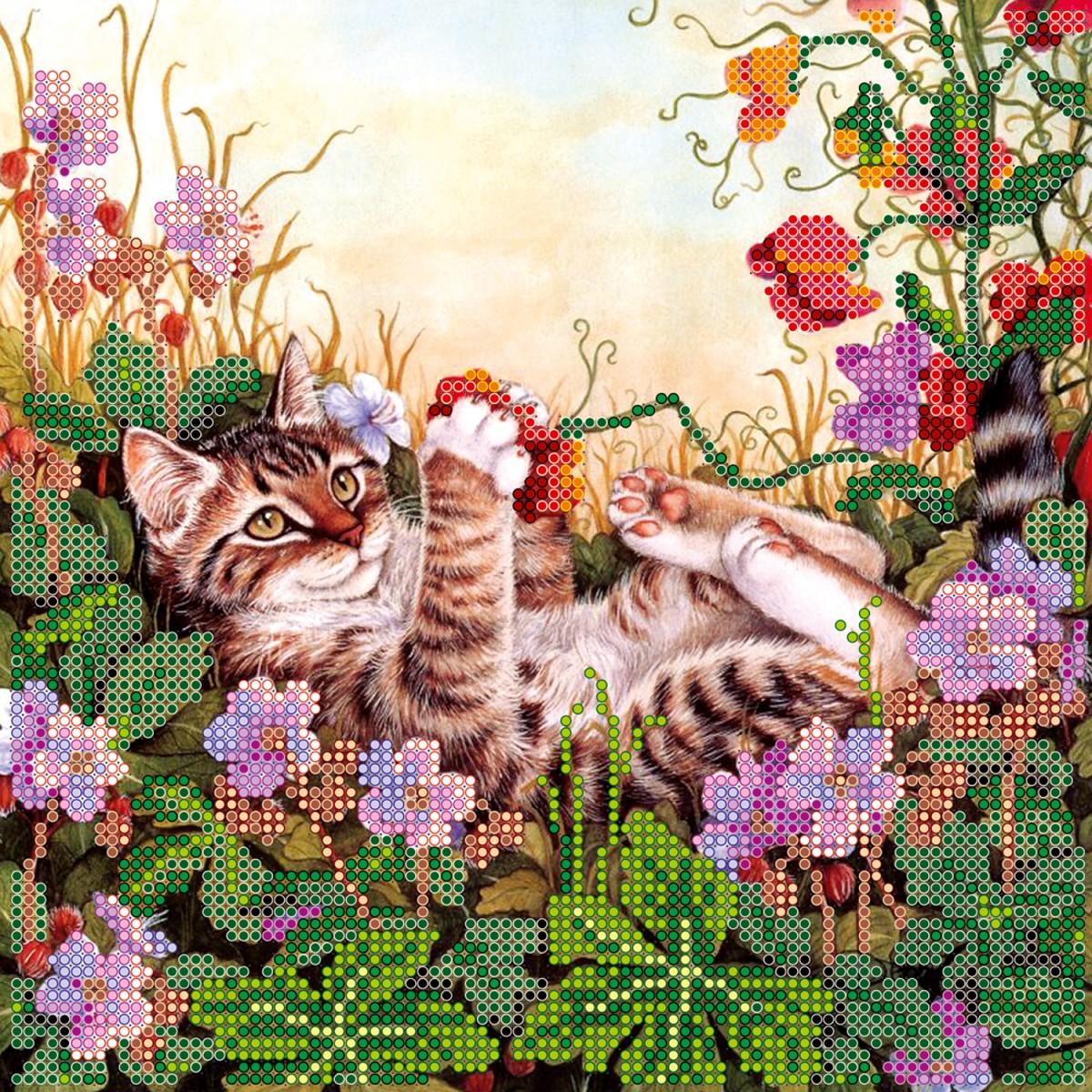 Схема (рисунок) на холсте Забавы в цветах, АС-432, Абрис Арт