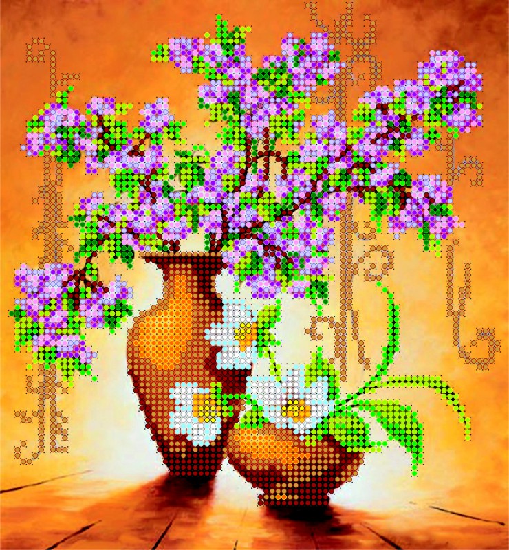 Схема (рисунок) на холсте Весенние цветы АС-003, Абрис Арт