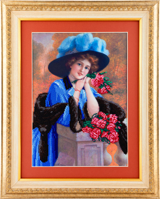 Рисунок на атласе под вышивку бисером Гвоздики для любимой, 30х40 см,  А-511, Ангелика 