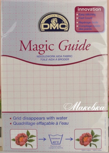 Канва Magic Аida со смываемой разметкой, 50х75см DMC DC28MG*ECRU (цвет экрю) 