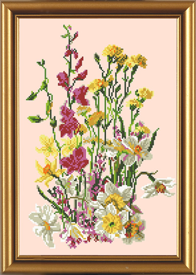 Рисунок на ткани Полевые цветы, 28х40 см, БИС 3005, Нова Слобода