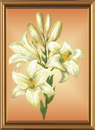 Рисунок на ткани Тигровые лилии, 26х36 см, БИС 3032, Нова Слобода