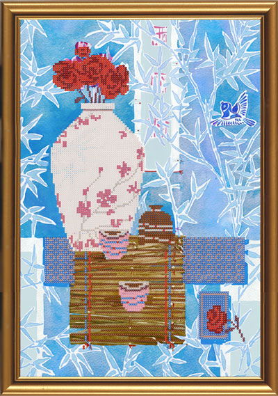 Рисунок на ткани Чайная церемония. Гунфу, 26х39 см, БИС 3198, Нова Слобода