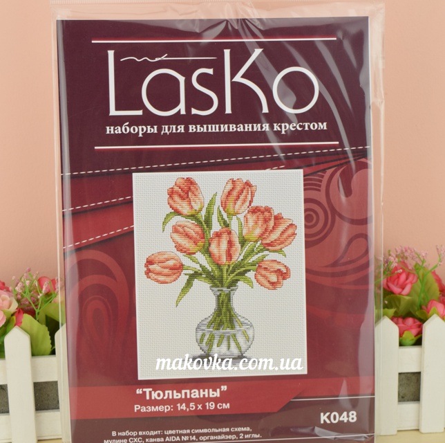 Вышивка нитками Тюльпаны К048, Lasko