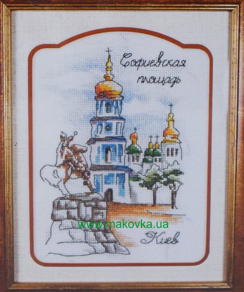 Софиевская площадь, серия Акварельный Киев, 01309 Леди, вышивка нитками
