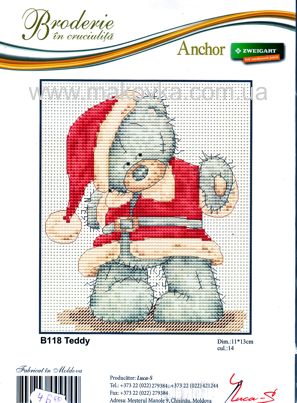 B118 Мишка Тедди - Санта (Ursuletii TEDDY) "Luca-S" набор для вышивания