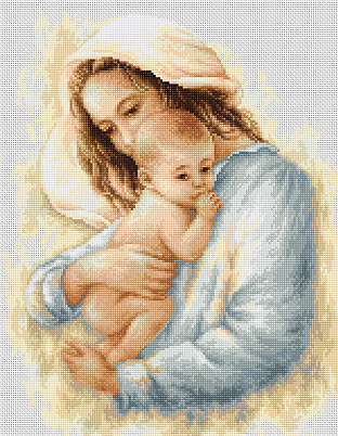 B537 Мать и дитя, Лука-Снабор для вышивания нитками