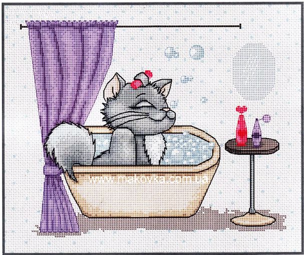 В1032 Кити (кошечка в ванной), Лука-С набор для вышивания