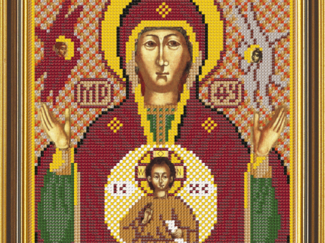 Богородица Знамение (Н9060) вышивка бисером нова слобода