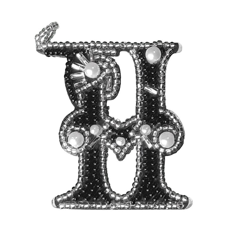 РВ2081 Буква Н (Алфавит), вышивка двухсторонней подвески, Nova Stich