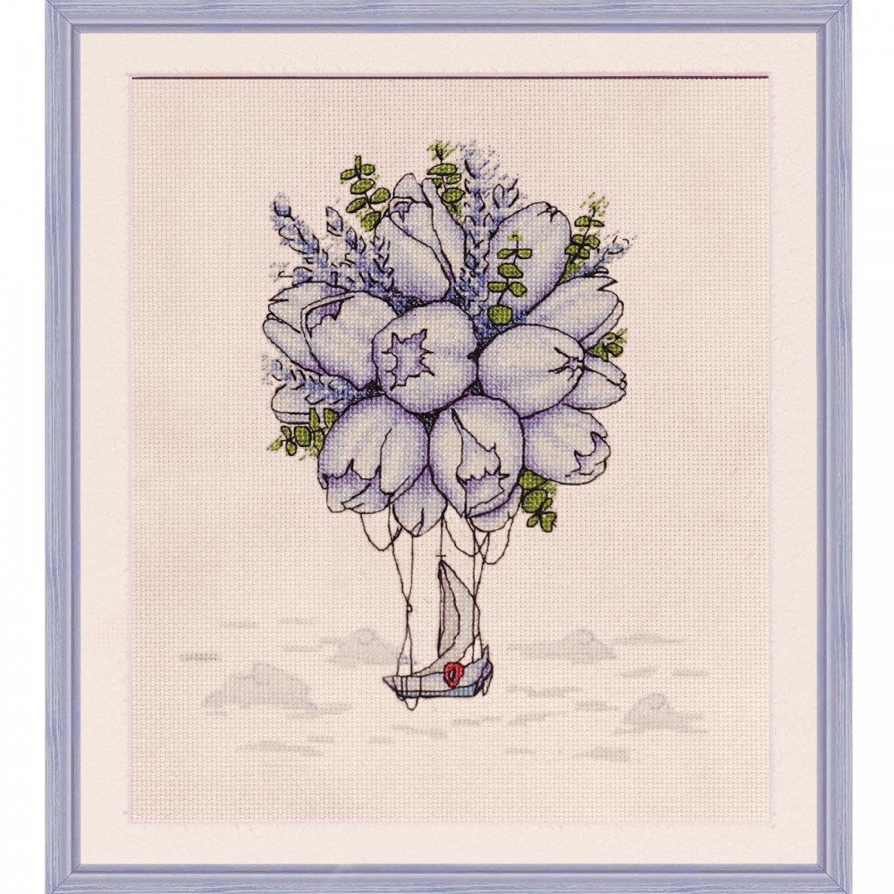 Голубые тюльпаны АС4017, Нова слобода , набор для вышивания нитками