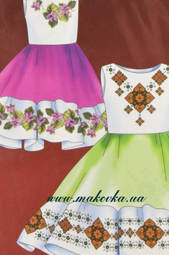 Схема + выкройка, платье на девочку Веснянка и Фиалка, F2821, Диана +